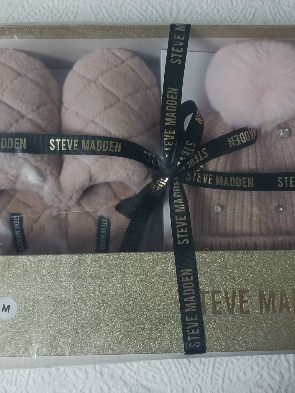 Steve Madden Pink Cozy Slipper & Beanie Gift Set